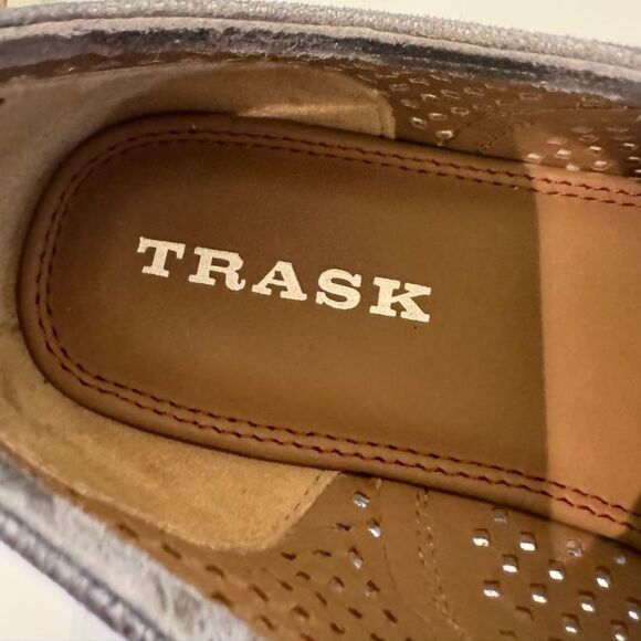 Trask laser perforated metallic camo print leather derby Oxford size 8 - Picture 5 of 10